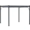 Rootz Pergola - Pergola Med Skydetag - Aluminium - Polyester - Have - Terrasse - Balkon - Koksgrå - Mørkegrå - 300 x 300 x 223 cm
