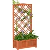 Rootz Plantekasse - Højbed - Blomsterstativ - Grantræ - Gul - 60 x 30 x 122,5 cm