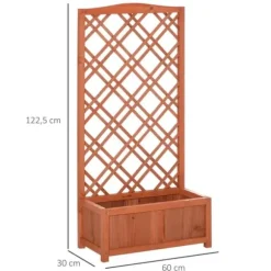 Rootz Plantekasse - Højbed - Blomsterstativ - Grantræ - Gul - 60 x 30 x 122,5 cm