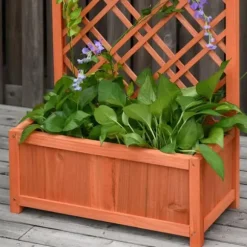 Rootz Plantekasse - Højbed - Blomsterstativ - Grantræ - Gul - 60 x 30 x 122,5 cm