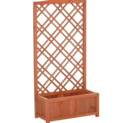 Rootz Plantekasse - Højbed - Blomsterstativ - Grantræ - Gul - 60 x 30 x 122,5 cm