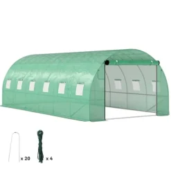 Rootz Poly Tunnel Greenhouse - Walk -in Telt - Growing House - Udvid dyrkningssæson - 600 cm x 300 cm x 197 cm