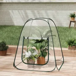 Rootz Pop -Up Greenhouse - Vinterbeskyttelsestelt - Mini Transparent Dubernation - Easy Setup - Understøtter plantevækst - 70x70x80 cm