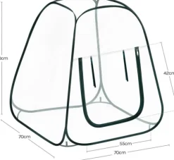 Rootz Pop -Up Greenhouse - Vinterbeskyttelsestelt - Mini Transparent Dubernation - Easy Setup - Understøtter plantevækst - 70x70x80 cm