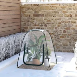 Rootz Pop -Up Greenhouse - Vinterbeskyttelsestelt - Mini Transparent Dubernation - Easy Setup - Understøtter plantevækst - 70x70x80 cm