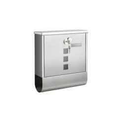 Rootz postkasse med sølv kobberlåscylinder - Postkasse - Postkasse - Galvaniseret stål - Sikker lås - 11cm x 37cm x 37cm