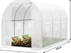 Rootz Premium Large Walk-In drivhus - Havedrivhus - Planteskjul - Vejrbestandigt PE Mesh - Rummeligt 6m² interiør - Robust 19 mm stålramme - 300 cm x | CDON