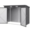 Rootz stålhaveskur - Værktøjsopbevaring - Udendørsskab - Galvaniseret stål - Sikker og organiser - Vejrbestandig - Nem montering - 249 cm x 121 cm x 1 | CDON