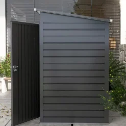Rootz stålhaveskur - Værktøjsopbevaring - Udendørsskab - Galvaniseret stål - Sikker og organiser - Vejrbestandig - Nem montering - 249 cm x 121 cm x 1 | CDON