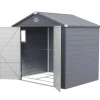 Rootz Tool Shed - Garden Shed - Ventileret opbevaring - Fugtbestandig - 240 cm x 190 cm x 180/228 cm - Grå