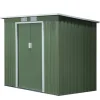 Rootz Tool Shed - Garden Shed - Opbevaringsskur - Holdbar og ventileret - 213 x 130 x 159 cm - Grøn