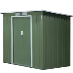 Rootz Tool Shed - Garden Shed - Opbevaringsskur - Holdbar og ventileret - 213 x 130 x 159 cm - Grøn