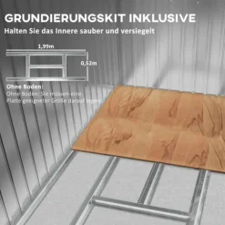 Rootz Tool Shed - Garden Shed - Opbevaringsskur - Holdbar og ventileret - 213 x 130 x 159 cm - Grøn