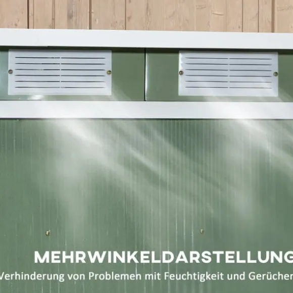 Rootz Tool Shed - Garden Shed - Opbevaringsskur - Holdbar og ventileret - 213 x 130 x 159 cm - Grøn