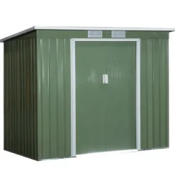 Rootz Tool Shed - Garden Shed - Opbevaringsskur - Holdbar og ventileret - 213 x 130 x 159 cm - Grøn