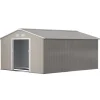 Rootz Tool Shed - Weatherboof Garden Shed - Udendørs opbevaring - Ventileret stålskur - 340 cm x 386 cm x 200 cm