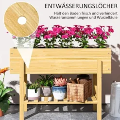 Rootz Træblomsterboks - hævet planter - Haveseng - Fleece -foring - Sund jord - 100 x 30 x 70,5 cm