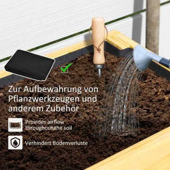 Rootz Træblomsterboks - hævet planter - Haveseng - Fleece -foring - Sund jord - 100 x 30 x 70,5 cm