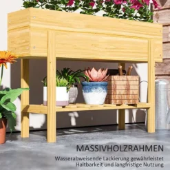 Rootz Træblomsterboks - hævet planter - Haveseng - Fleece -foring - Sund jord - 100 x 30 x 70,5 cm