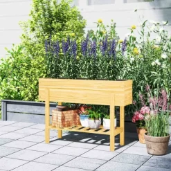 Rootz Træblomsterboks - hævet planter - Haveseng - Fleece -foring - Sund jord - 100 x 30 x 70,5 cm