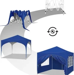 Rootz Ultimate Outdoor Gazebo - Vejrbestandig pavillon - Familietelt - Stærk stålkonstruktion - UV-beskyttelse - Nem opsætning - 3x3m