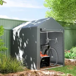 Rootz Værktøjsskur - Udendørs opbevaring - Cykelskur - Motorcykelgarage - UV-resistent presenning - Galvaniseret stål - 120 cm x 179 cm x 165 cm