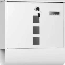 Rootz Wall Montered Mailbox - Post Box - Letterbox - Vandtæt og rustbestandig - 37x37x10,5 cm hvid