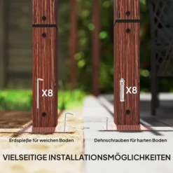 ROOTZ 3X3 M Garden Pergola - Terrasse baldakin - gårdhaveafdækning - UPF30+ solbeskyttelse - aluminiumsramme - 299x296x232 cm