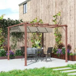 ROOTZ 3X3 M Garden Pergola - Terrasse baldakin - gårdhaveafdækning - UPF30+ solbeskyttelse - aluminiumsramme - 299x296x232 cm