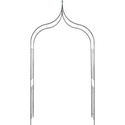 Rosenbue med spydspidsdesign - Havebue i mørkegrøn | Størrelse: 129x283 cm
