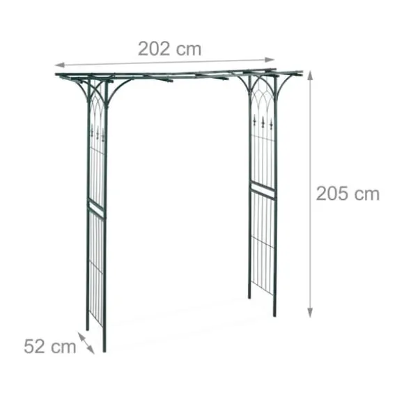 Rosenbue, Metal, 205x202x52 cm, Grøn
