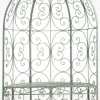 Rosie Half Gazebo with Bench, Antique Green Metal Trellis for Climbing Plants, 178cm Height