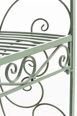 Rosie Half Gazebo with Bench, Antique Green Metal Trellis for Climbing Plants, 178cm Height