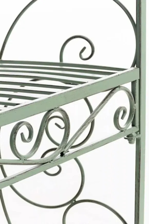 Rosie Half Gazebo with Bench, Antique Green Metal Trellis for Climbing Plants, 178cm Height