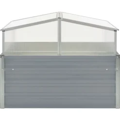 Rummeligt drivhus i galvaniseret stål - Beskyt planter | Størrelse: 100x100x85 cm | Farve: Grå