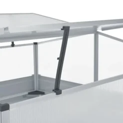 Rummeligt drivhus i galvaniseret stål - Beskyt planter | Størrelse: 100x100x85 cm | Farve: Grå