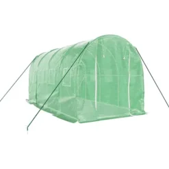 Rummeligt drivhus med stålstel 8 m² - Beskyt dine planter | Farve: Grøn | Størrelse: 4x2x2 m