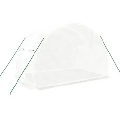Rummeligt drivhus med stålstel - 6 m² | Farve: Hvid | Størrelse: 3x2x2 m