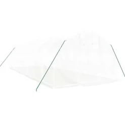 Rummeligt drivhus med stålstel - Beskyt dine planter | Størrelse: 24 m² | 8x3x2 m | Farve: Hvid