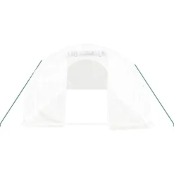 Rummeligt drivhus med stålstel - Beskyt dine planter | Størrelse: 24 m² | 8x3x2 m | Farve: Hvid