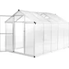 Rummeligt drivhus 302x190x195 cm - Dobbeltvæggede paneler | Farve: Aluminium | Størrelse: 11,19 m³