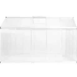 Rummeligt drivhus 302x190x195 cm - Dobbeltvæggede paneler | Farve: Aluminium | Størrelse: 11,19 m³