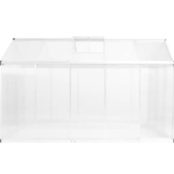 Rummeligt drivhus 302x190x195 cm - Dobbeltvæggede paneler | Farve: Aluminium | Størrelse: 11,19 m³
