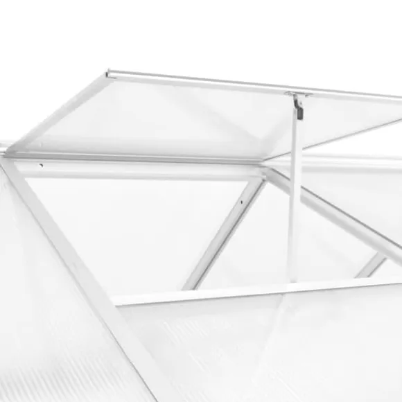 Rummeligt drivhus 302x190x195 cm - Dobbeltvæggede paneler | Farve: Aluminium | Størrelse: 11,19 m³