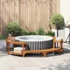 Rund Bubble Bath Indhegning i Akacietræ - Elegant & Vejrresistent | Ø255 cm | Farve: Brun