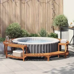 Rund bubble bath indhegning i solidt akacietræ | Ø275 cm | Farve: Brun