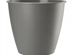 Rund plastik urtepotte Azalea grå 15x13,9cm