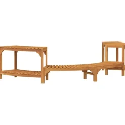 Rund udendørs spabad omkreds i solid akacietræ | Størrelse: 272 x 120 x 55.5 cm | Farve: Brun