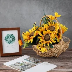 Rustik håndlavet vandtæt rattan blomsterkurv