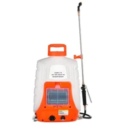 Rygsprøjte - Batteridrevet havesprøjte - Beholder 16 L - Dyser 8 stk. - Teleskopiske stave 2 stk. - Justerbart tryk 90 PSI - Driftstid 4–6 timer